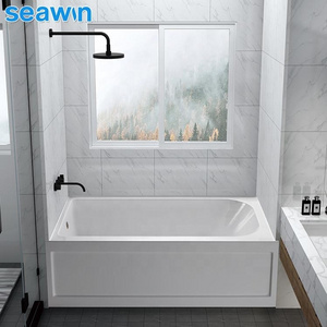 SeaWin American Deep Soaking Fiberglass Acrylic Alcove Square Shower Skirt Bathtub