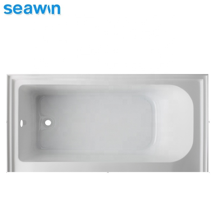 SeaWin American Deep Soaking Fiberglass Acrylic Alcove Square Shower Skirt Bathtub