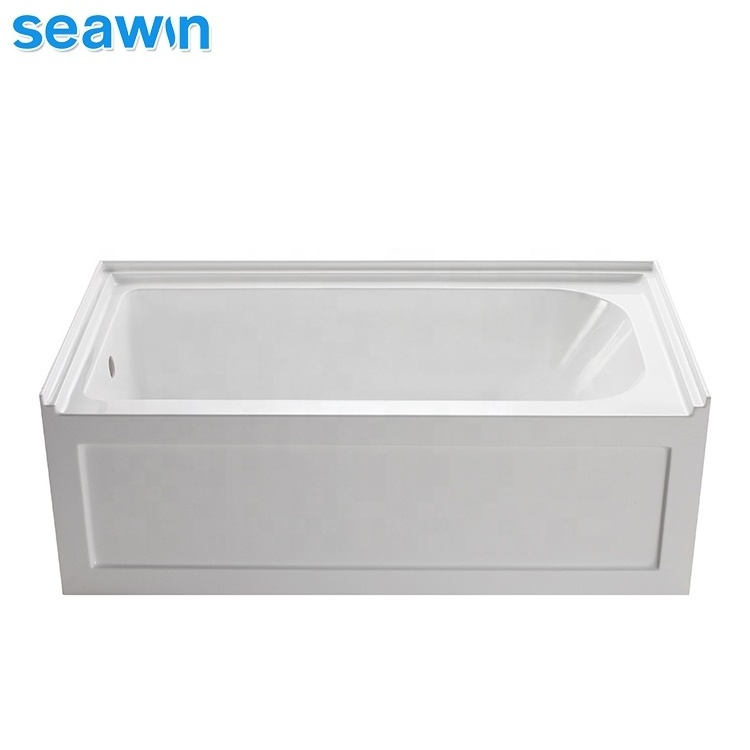 SeaWin American Deep Soaking Fiberglass Acrylic Alcove Square Shower Skirt Bathtub