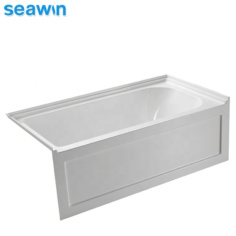 SeaWin American Deep Soaking Fiberglass Acrylic Alcove Square Shower Skirt Bathtub