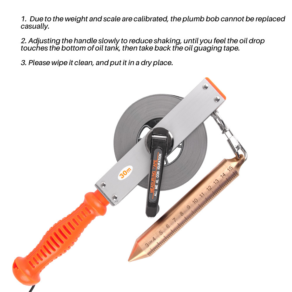 oil tank sounding tape used for oil tank depth gauging Metric and Inch 560g Brass Weight