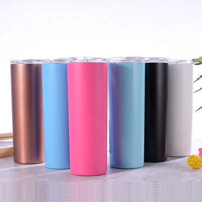 Seaygift Wholesale Colorful Double Wall Vacuum Insulated Travel Tumbler Cup 20oz Stainless Steel  skinny Tumbler With Lid