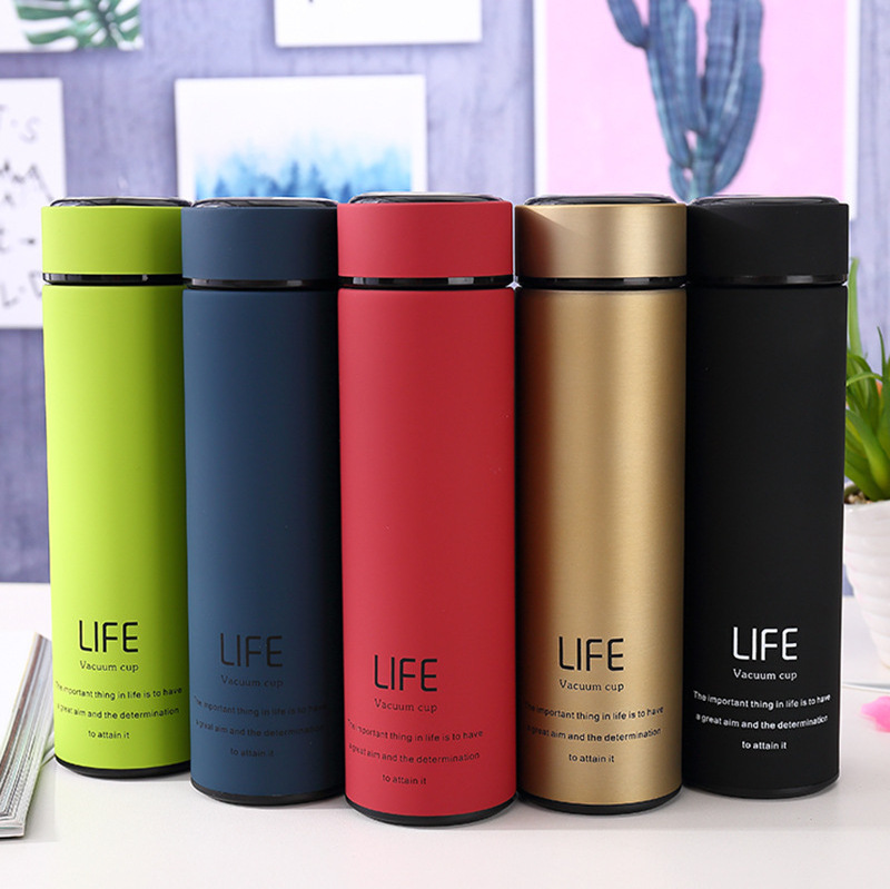 Seaygift personalized customized 500ml portable infuser water bottle 304 steel metal hot water bottle for travel/official