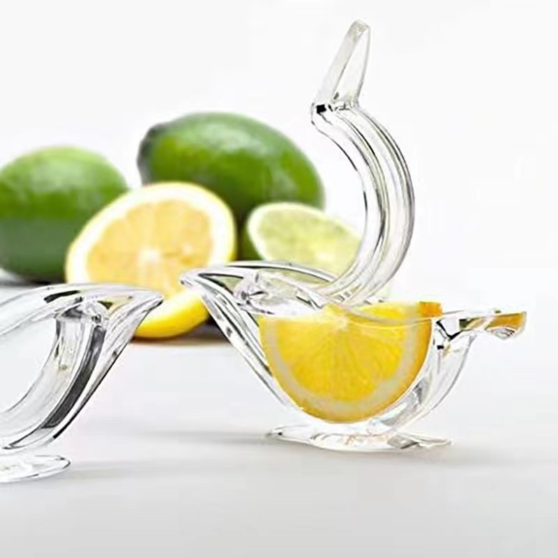 Seaygift dropshipping europe custom plastic acrylic manual transparent small fruit juicer art bird lemon juicer squeezer