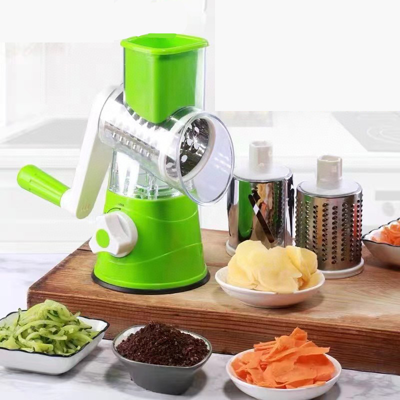 Seaygift 2023 USA new Manual Hand Vegetables Chopper Mandoline Spiral Slicer Drum Grater Fast Fruit Cutter Cheese Grater