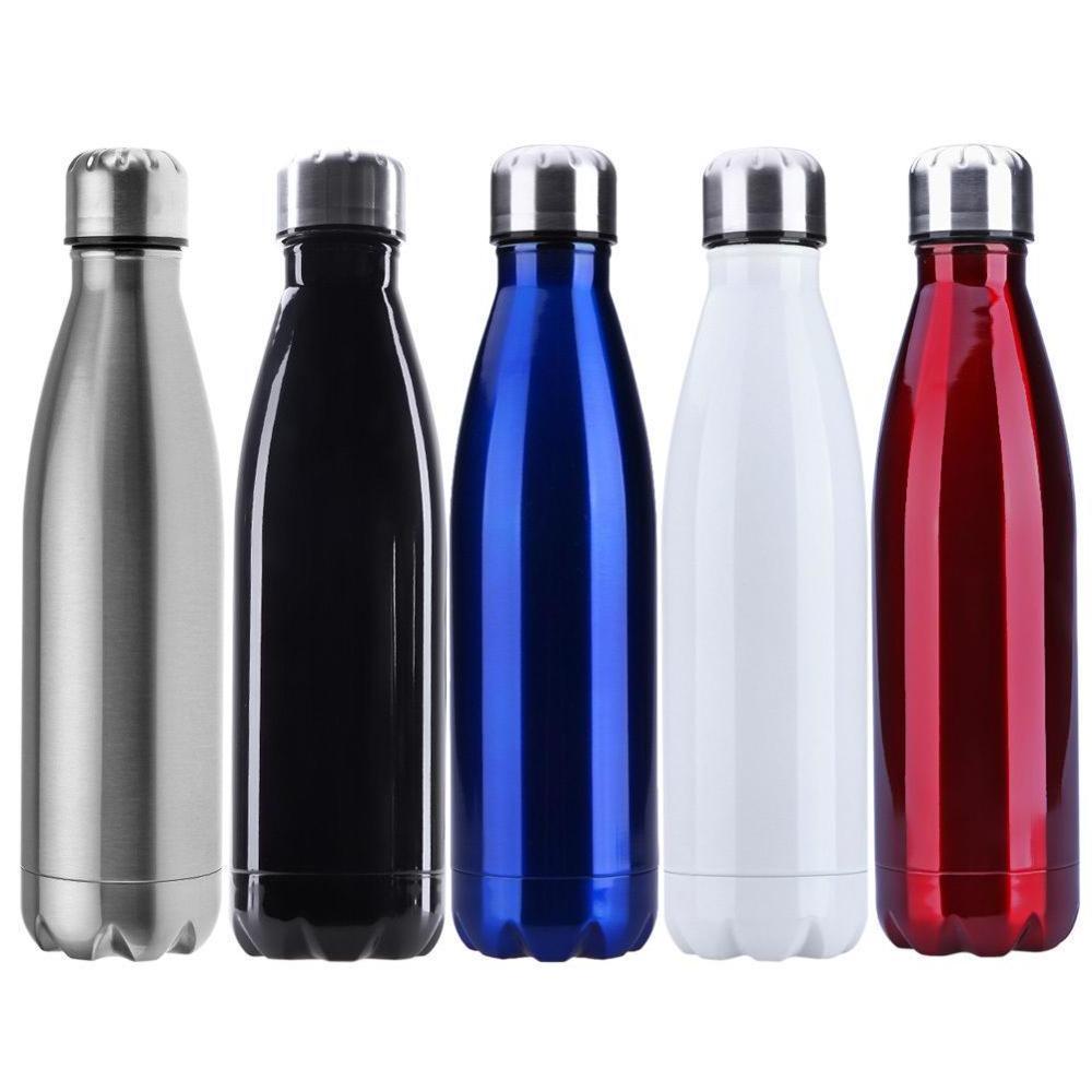 New Double Walled Vacuum Flask Thermal Insulated Stainless Steel Water Bottle Leak Proof Cola Shape Portable Water Bottle