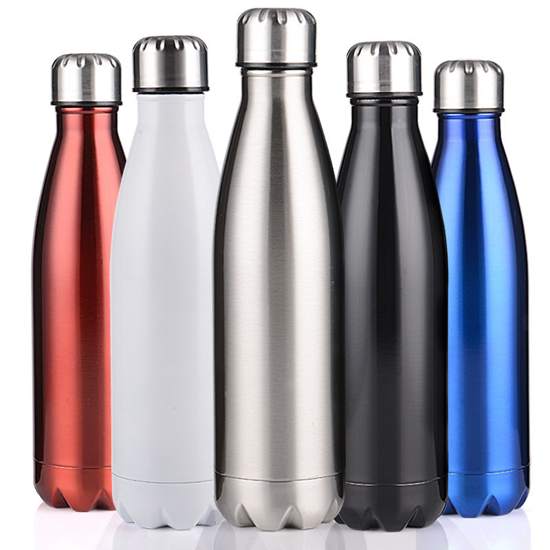 New Double Walled Vacuum Flask Thermal Insulated Stainless Steel Water Bottle Leak Proof Cola Shape Portable Water Bottle