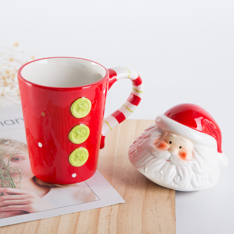 Seaygift new products Novelty merry christmas 2023 gift travel use 3D santa claus snowman ceramic coffee mug with boot design