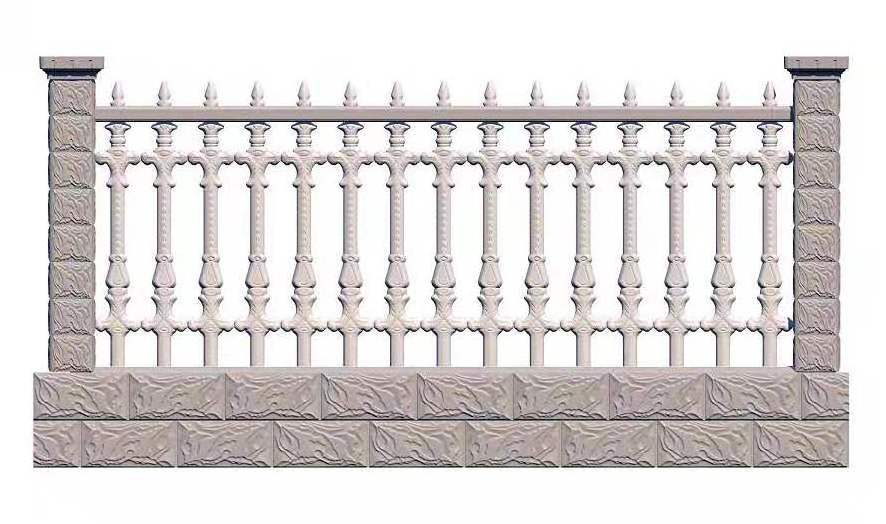 1.6m /1.2m stone mold plastic decorative precast concrete handrail molds for outdoor road fence