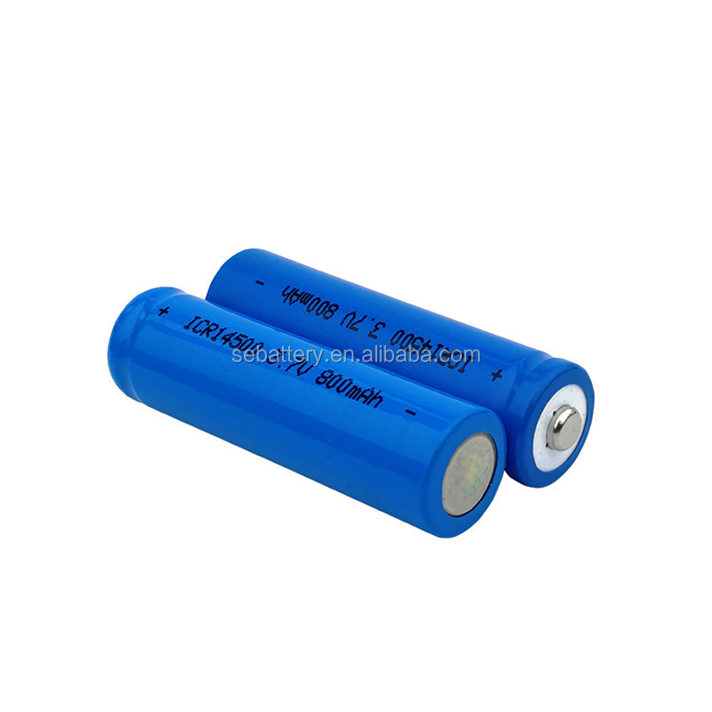 SUN EASE 14500 flashlight aa battery rechargeable li-ion  battery 3.7v cell 14*25mm 14500 500mah 3.7v