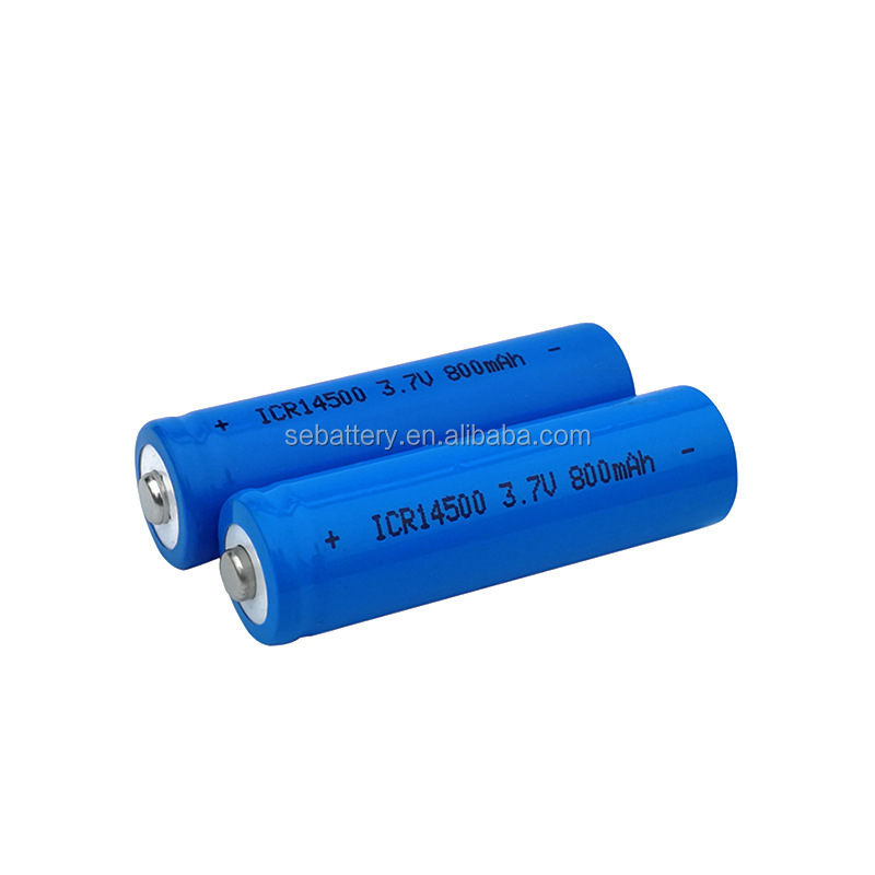 SUN EASE 14500 flashlight aa battery rechargeable li-ion  battery 3.7v cell 14*25mm 14500 500mah 3.7v