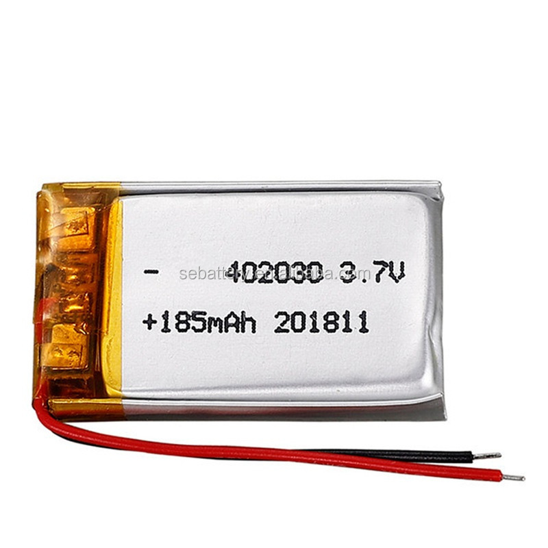 SUN EASE 402030 3.7v 180mah lipo battery with PCM and wires smart watch long life battery