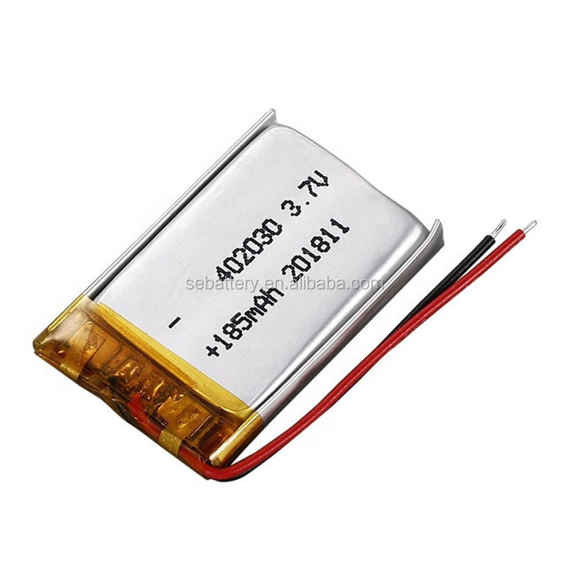 SUN EASE 402030 3.7v 180mah lipo battery with PCM and wires smart watch long life battery