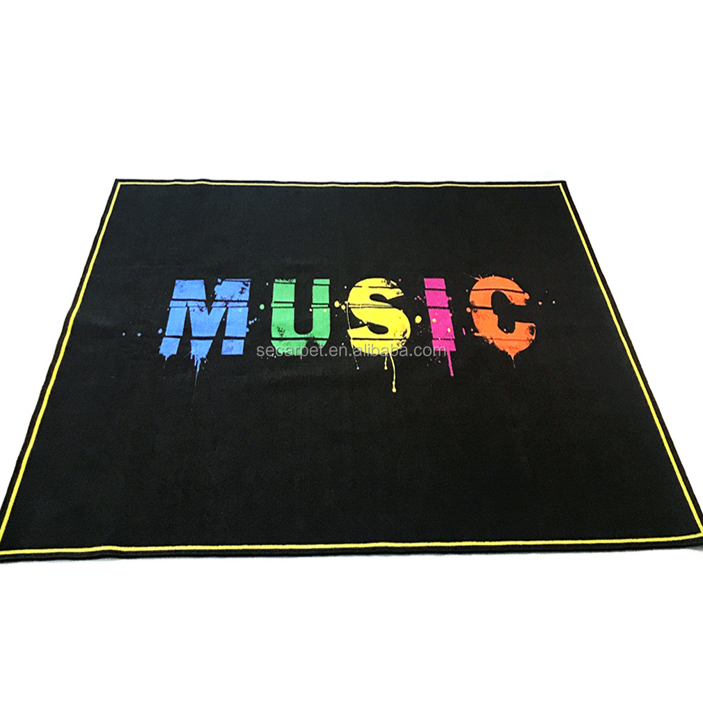 Non Slip Music Customized Logo Rug Drum Carpet