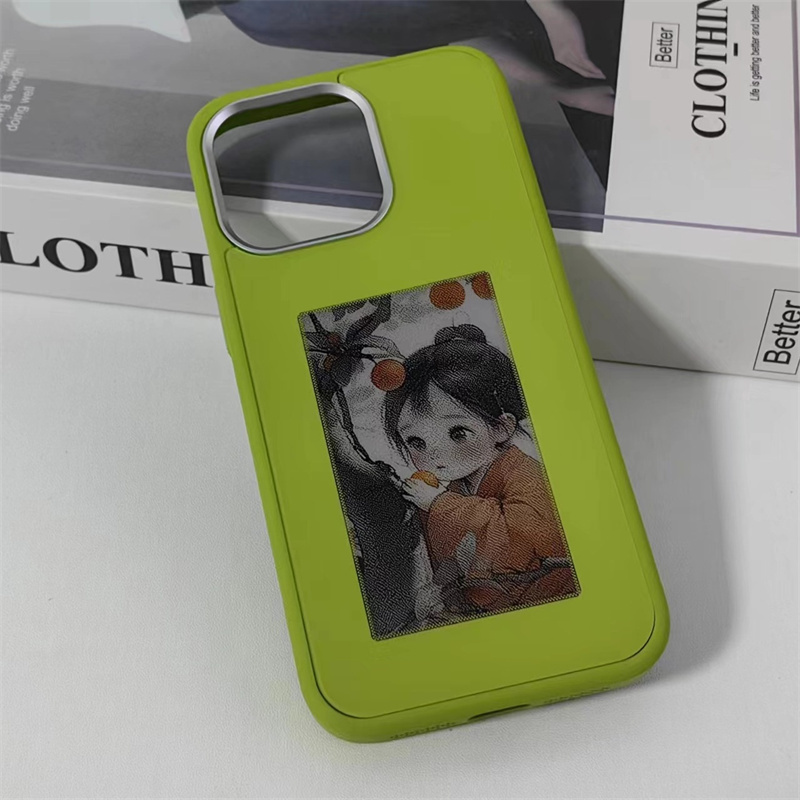 New Custom Luxury Designer DIY NFC E Ink Screen Display Smart Phone Case for IPhone 13 14 15 pro max NFC App Ink Cases Cover