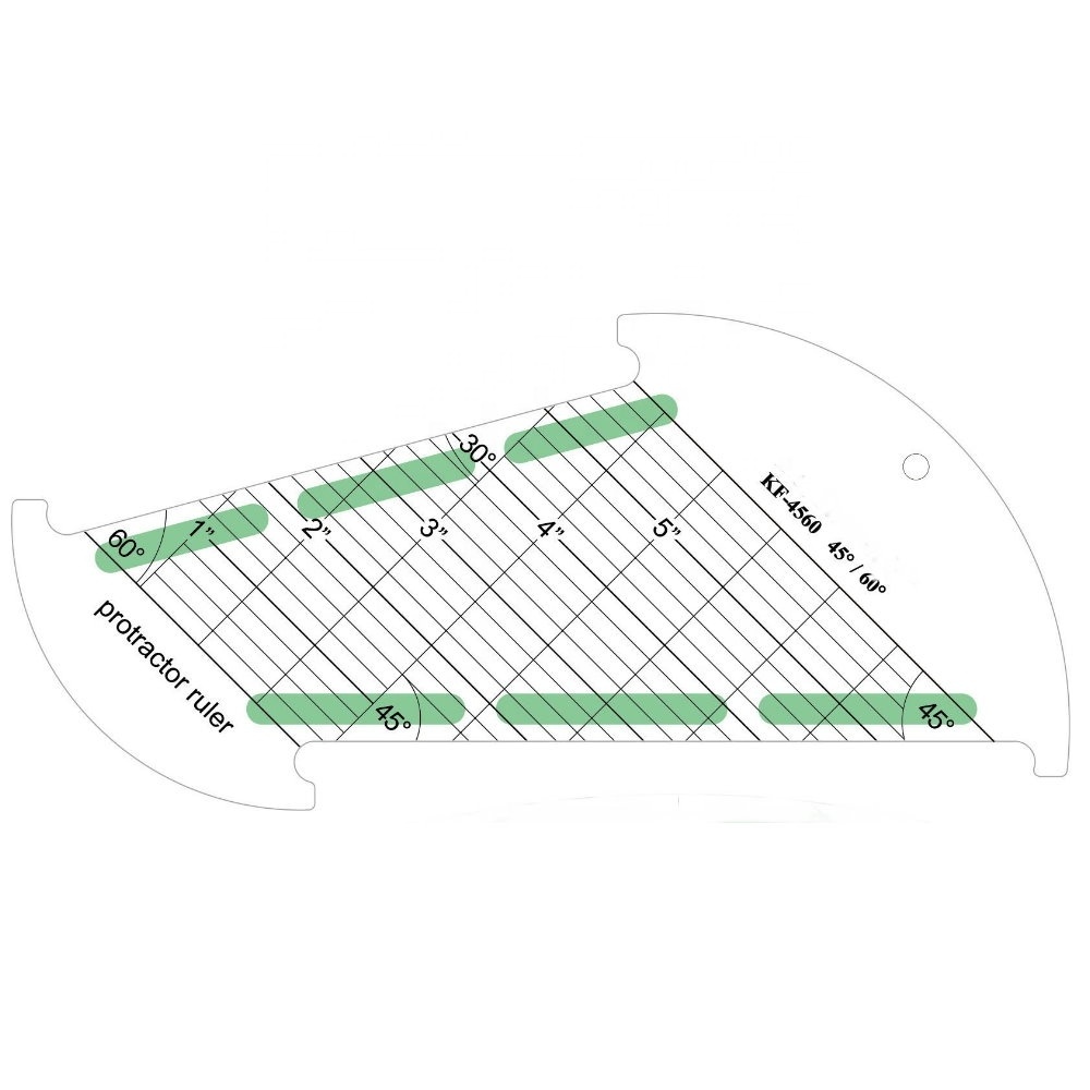 DS-KF-4560 RULER FREEMOTION CRAFT SEWING ACRYLIC PATCHWORK QUILTING QUILTER TAILOR CUTTING TOOLS CLEAR TEMPLATE SCALE