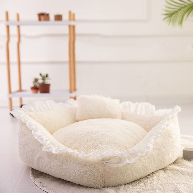 Fully Detachable and Washable Winter Warm Dog Bed Deep Sleep Princess Cat Pet Bed