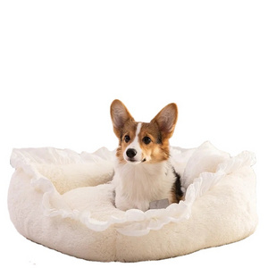 Fully Detachable and Washable Winter Warm Dog Bed Deep Sleep Princess Cat Pet Bed