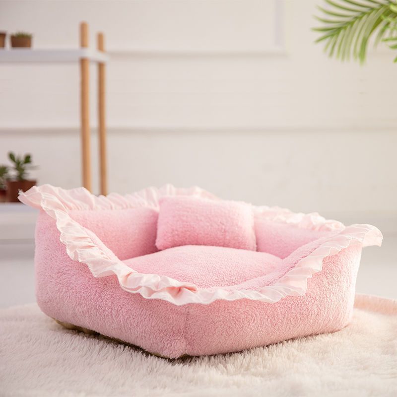 Fully Detachable and Washable Winter Warm Dog Bed Deep Sleep Princess Cat Pet Bed