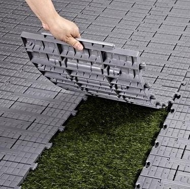 folding outdoor floor interlocking artificial grass tile event flooring