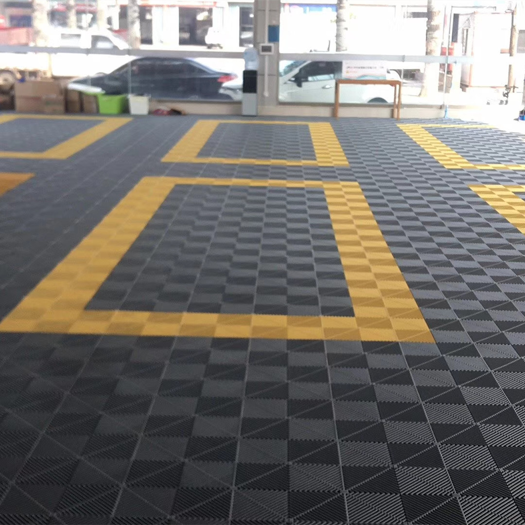 Interlocking Garage Floor Tiles Plastic Grid Vented Modular for Car Wash floor