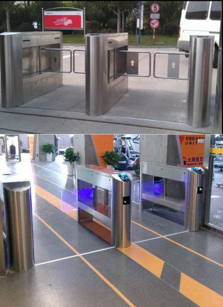 RFID swing gate barrier access control swing turnstile with UHF Reader