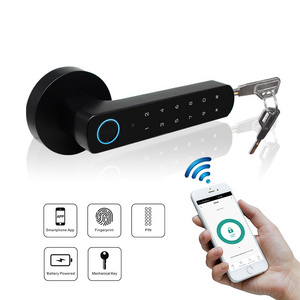 Smart  Locks Fingerprint Lock handle designed Smart Phones App Controlled Keypad Keys High safety level Used