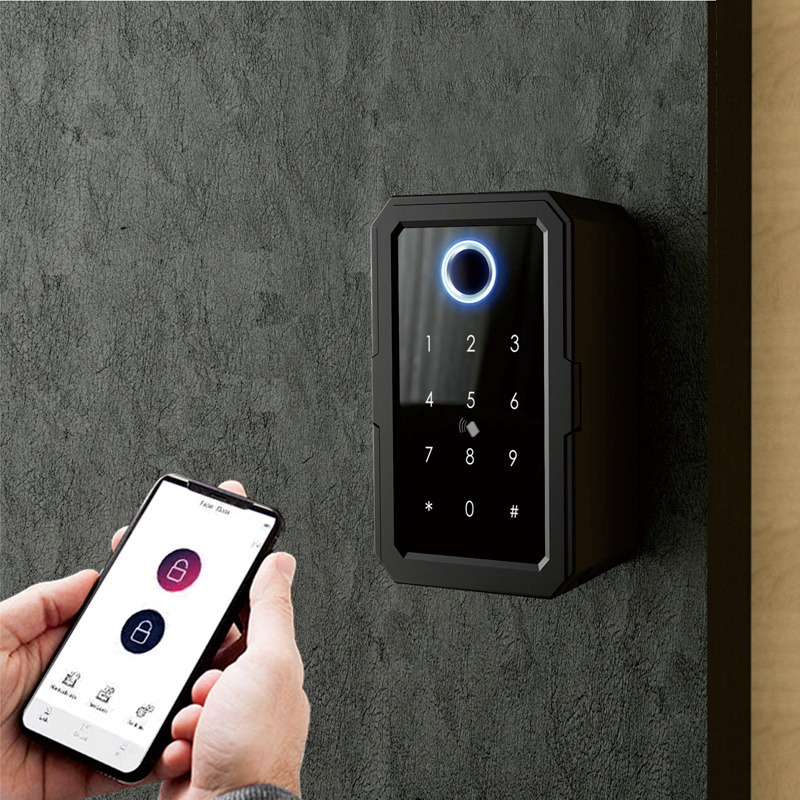 Emergency Electric lock spare key storage smart box, Tuya / TTLock Outdoor Remote control password fingerprint safe key box