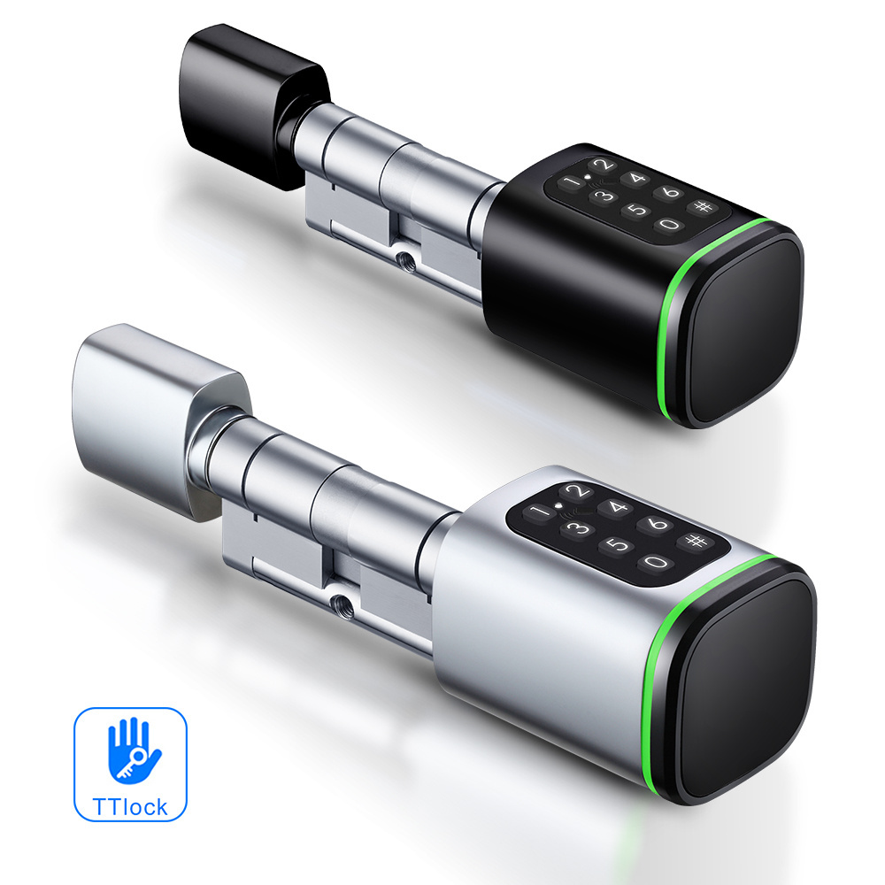 Home apartment adjustable Cylinder Lock,Newest Tuya Smart Life App TT Lock Digital Passcode Smart Cylinder Lock