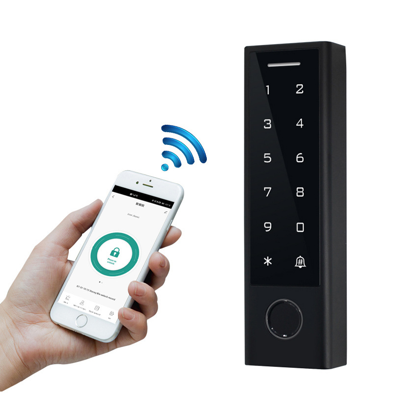 Door Entry Rfid Access Control System, Touch-screen Tuya Wifi Smart Door Lock Fingerprint biometric access control with Doorbell