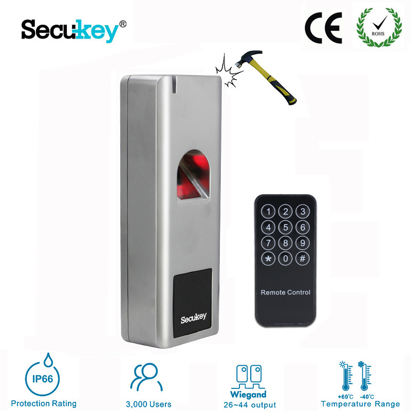 Waterproof biometric access control reader for outdoor gate lock