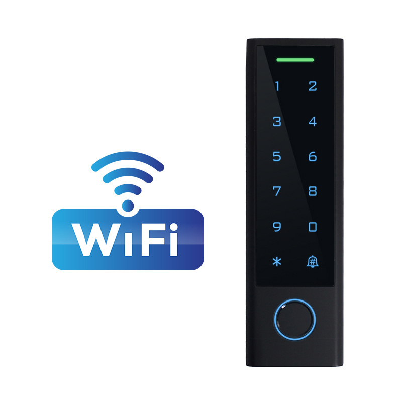 Door Entry Rfid Access Control System, Touch-screen Tuya Wifi Smart Door Lock Fingerprint biometric access control with Doorbell