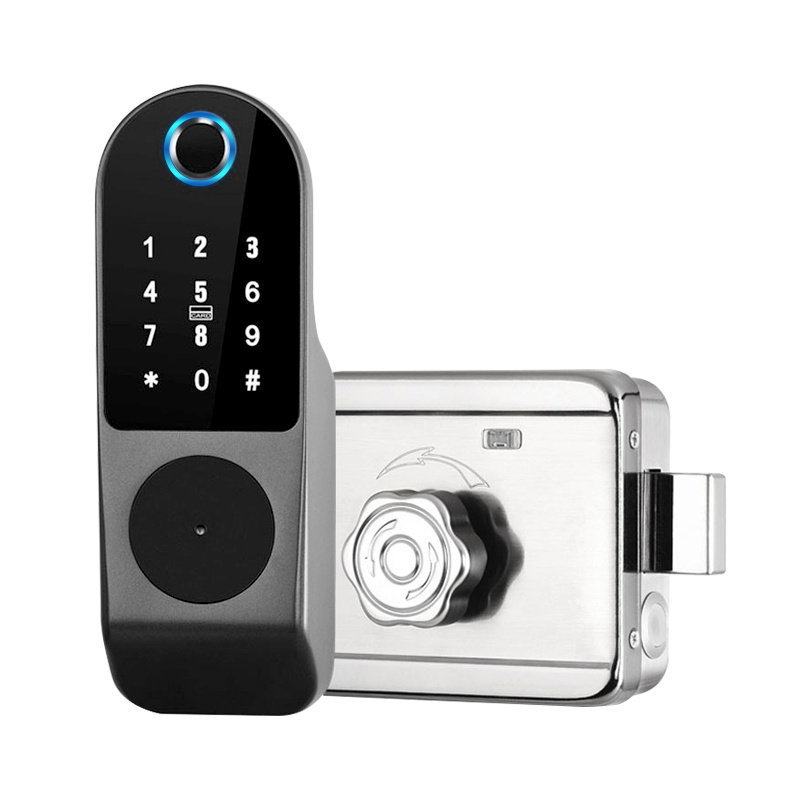 Wireless Door Lock Fingerprint Biometric Access Control Support Smart Phone RFID CARDS Key Bluetooth Glass Door Electric Locks