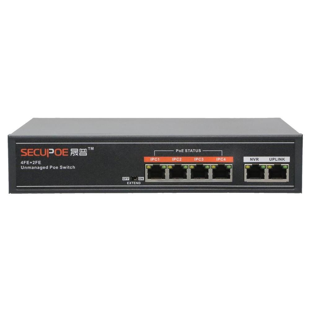 10/100M 4 ports black metal poe switch for hikvision ip camera