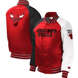 Customized Design Team Chicago Bull & Number Starter bomber jacket / Embroidered Satin bomber Jackets