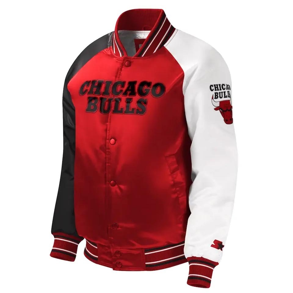 Customized Design Team Chicago Bull & Number Starter bomber jacket / Embroidered Satin bomber Jackets