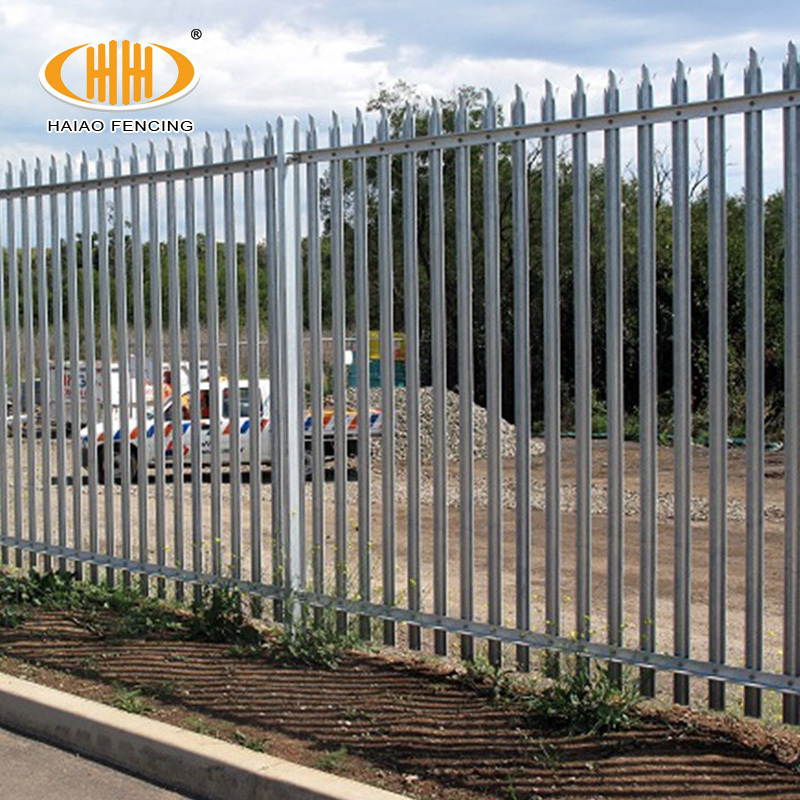 High standard powder coated angle steel euro fence set used iron palisade picket fence for sale