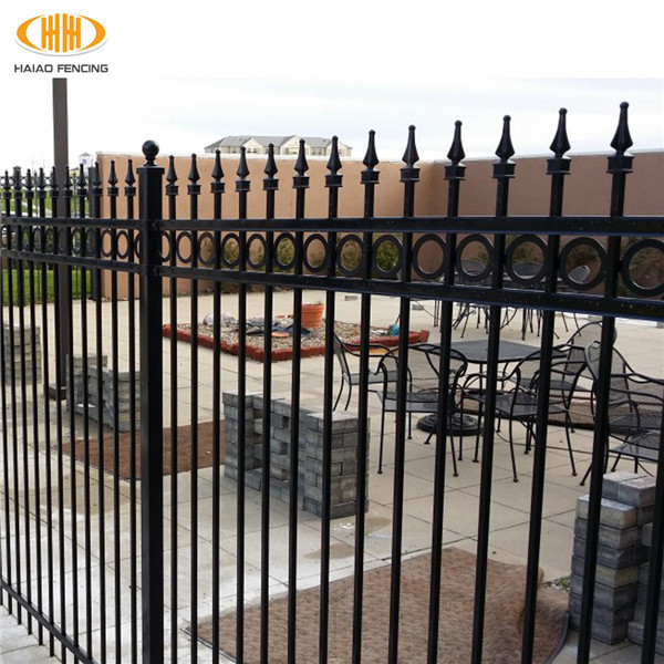 Home garden galvanized and powder coated welded metal tube steel picket fence panels for sale