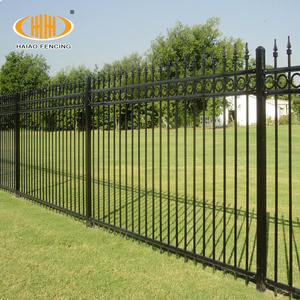 Home garden galvanized and powder coated welded metal tube steel picket fence panels for sale