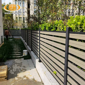 Wholesale outdoor wood plastic composite wpc garden fence panels with aluminum posts