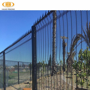 Haiao Fencing 358 Anti Climb Security Fence Black Powder Coated Clear View Fence For Sale