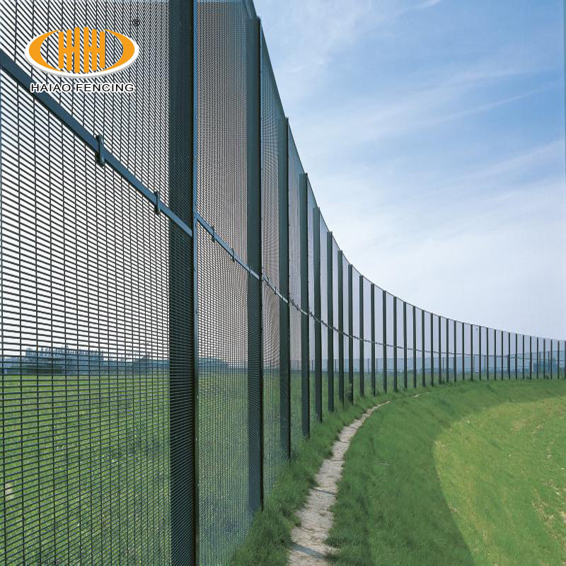 Haiao Fencing 358 Anti Climb Security Fence Black Powder Coated Clear View Fence For Sale