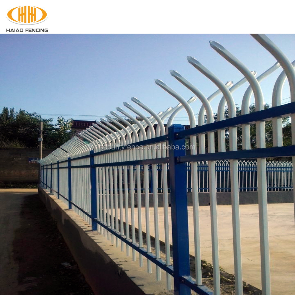 2020 new arrival powder coating security picket top steel fence with gate