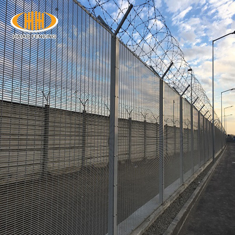 High safety powder coated welded mesh 358 anti climb anti cut fence clearvu high security fencing for south africa