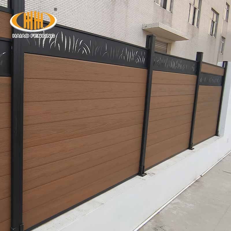 Wholesale outdoor wood plastic composite wpc garden fence panels with aluminum posts