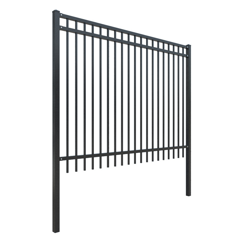 Hot sale black flat top pool fence metal sheet design gate and fence metal fence panels and posts