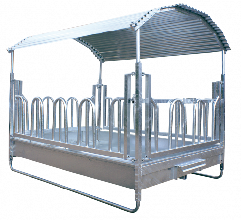 High quality galvanized and powder coated cattle cow steel animal hay feeder with roof