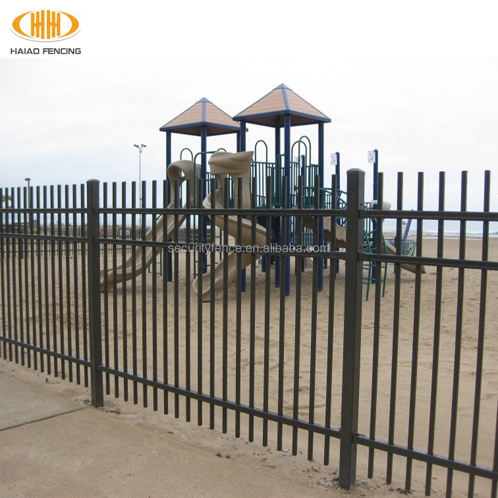 2020 new arrival powder coating security picket top steel fence with gate