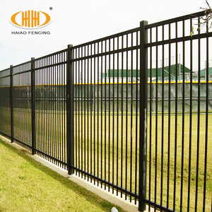 Heavy duty security galvanized and powder coated 6ft x 8ft flat top corten metal picket steel fence panels