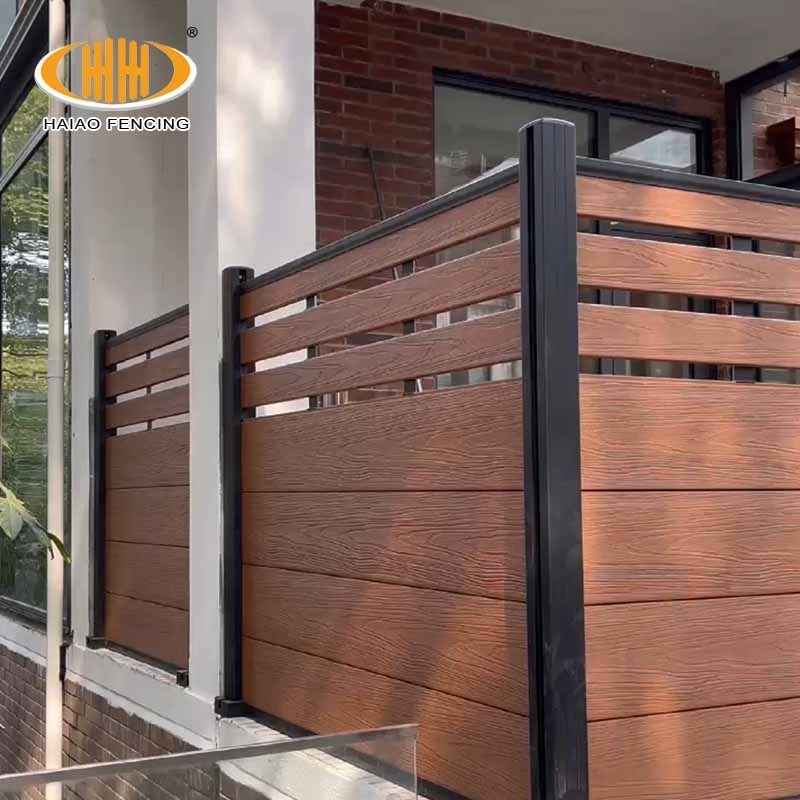 Wholesale outdoor wood plastic composite wpc garden fence panels with aluminum posts